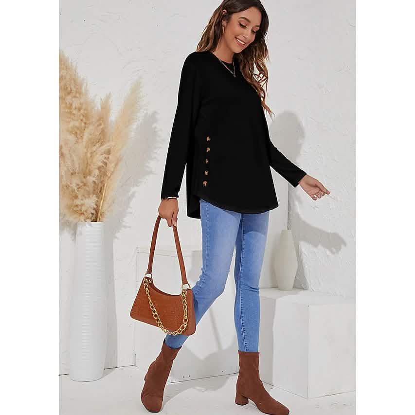 Women's Long Sleeve Crew Neck T-Shirt DailySale