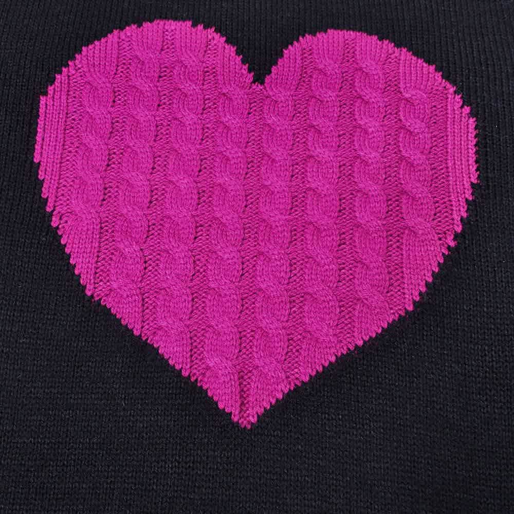 Women's Long Sleeve Crewneck Cute Heart Knitted Sweaters DailySale