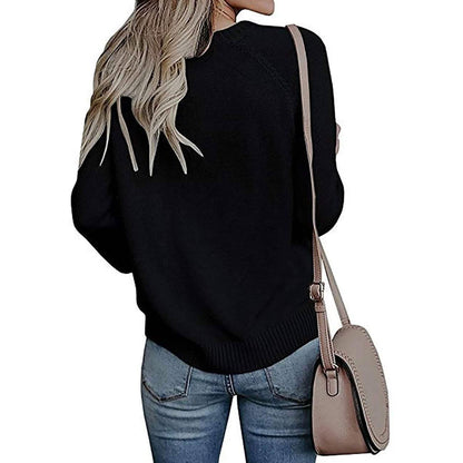 Women's Long Sleeve Crewneck Cute Heart Knitted Sweaters DailySale