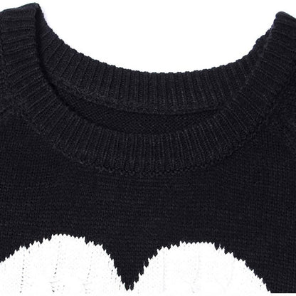 Women's Long Sleeve Crewneck Cute Heart Knitted Sweaters DailySale