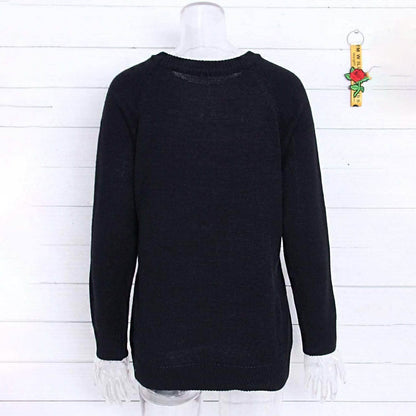 Women's Long Sleeve Crewneck Cute Heart Knitted Sweaters DailySale