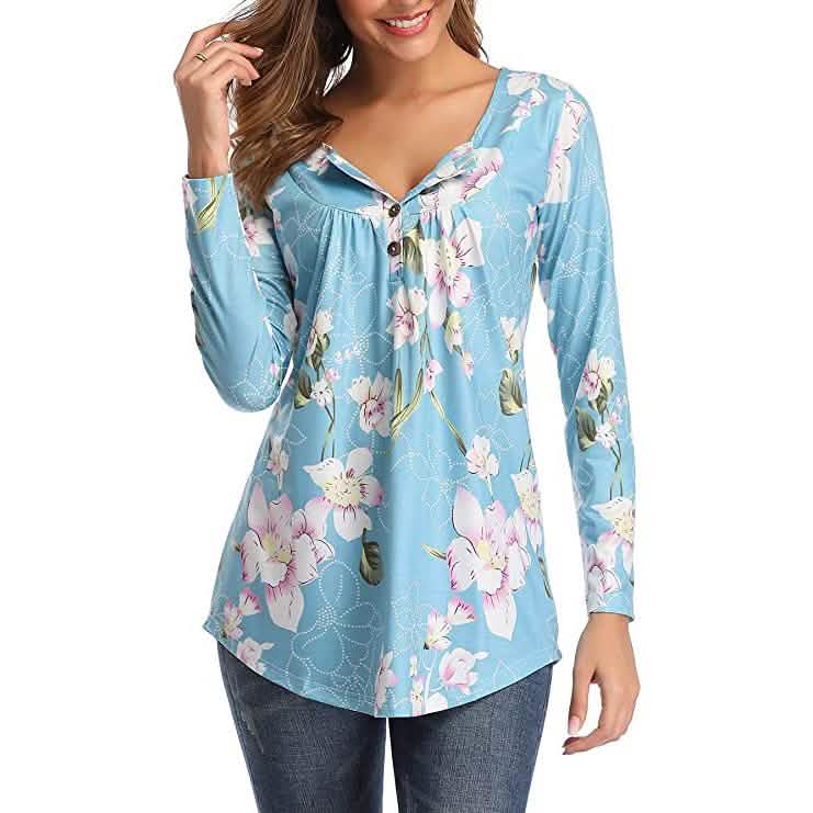 Women's Long Sleeve Flare Tunic Tops DailySale