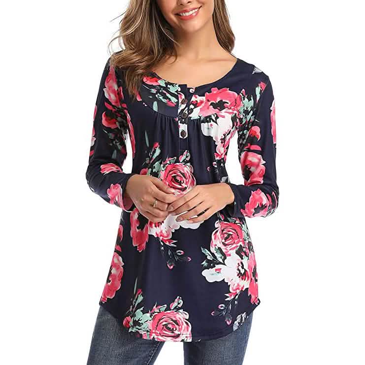 Women's Long Sleeve Flare Tunic Tops DailySale