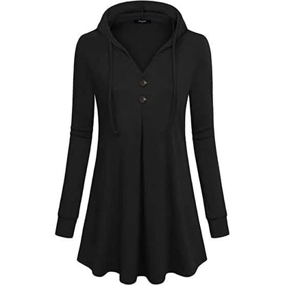 Women's Long Sleeve Hooded Tunic Tops DailySale
