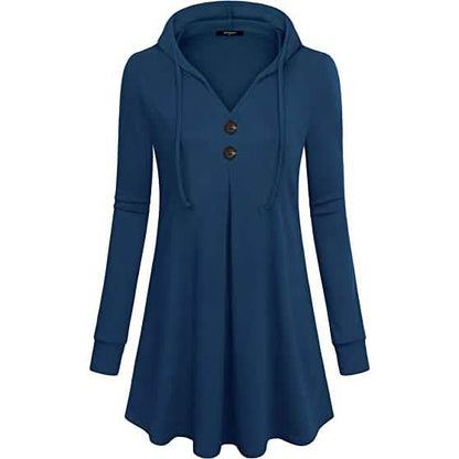 Women's Long Sleeve Hooded Tunic Tops DailySale
