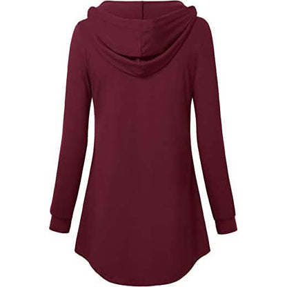 Women's Long Sleeve Hooded Tunic Tops DailySale