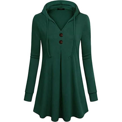 Women's Long Sleeve Hooded Tunic Tops DailySale