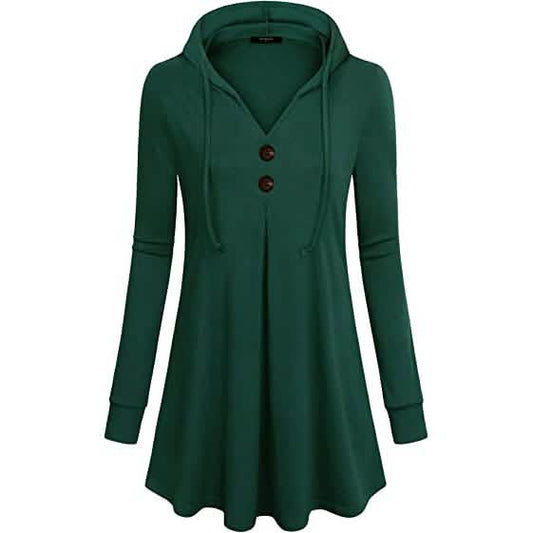 Women's Long Sleeve Hooded Tunic Tops DailySale