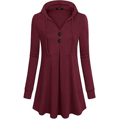 Women's Long Sleeve Hooded Tunic Tops DailySale