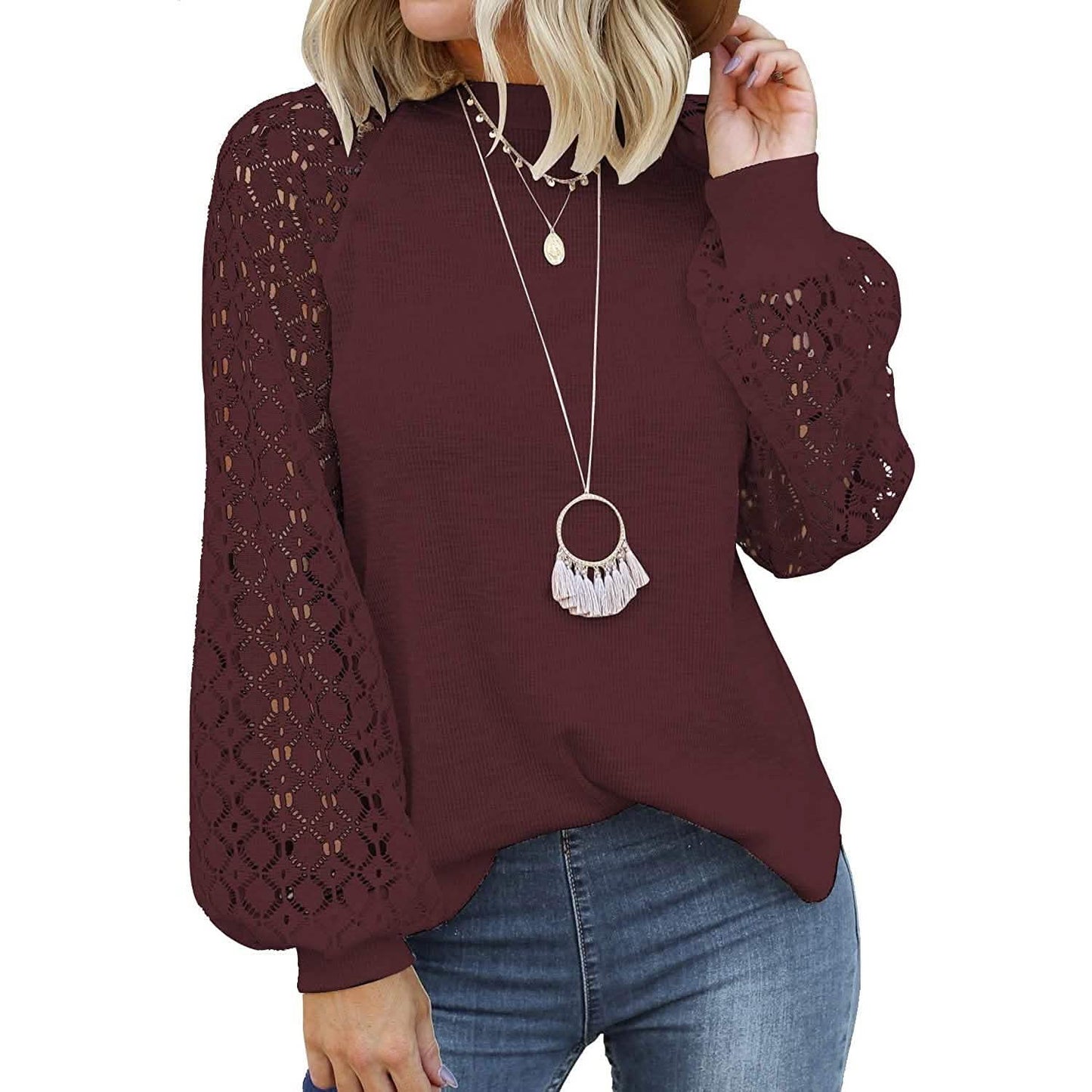 Women's Long Sleeve Lace Top DailySale