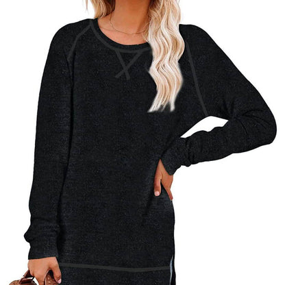 Women's Long Sleeve Loose Casual Autumn Pullover Side Slit Tunic Top DailySale