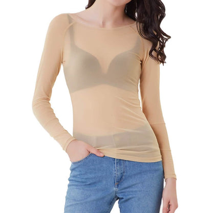 Women's Long Sleeve Sheer Mesh Sheer Top DailySale
