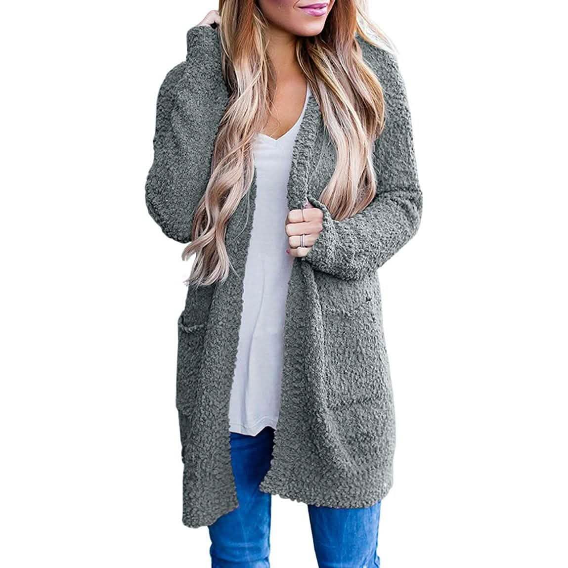 Women's Long Sleeve Soft Chunky Knit Sweater Coat DailySale