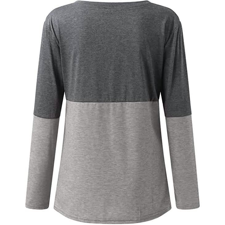 Women's Long Sleeve V Neck Loose Basic Shirt DailySale
