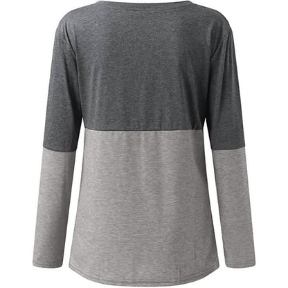Women's Long Sleeve V Neck Loose Basic Shirt DailySale