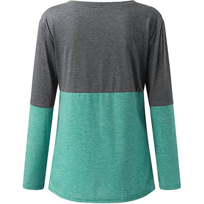 Women's Long Sleeve V Neck Loose Basic Shirt DailySale