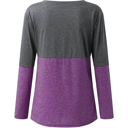 Women's Long Sleeve V Neck Loose Basic Shirt DailySale