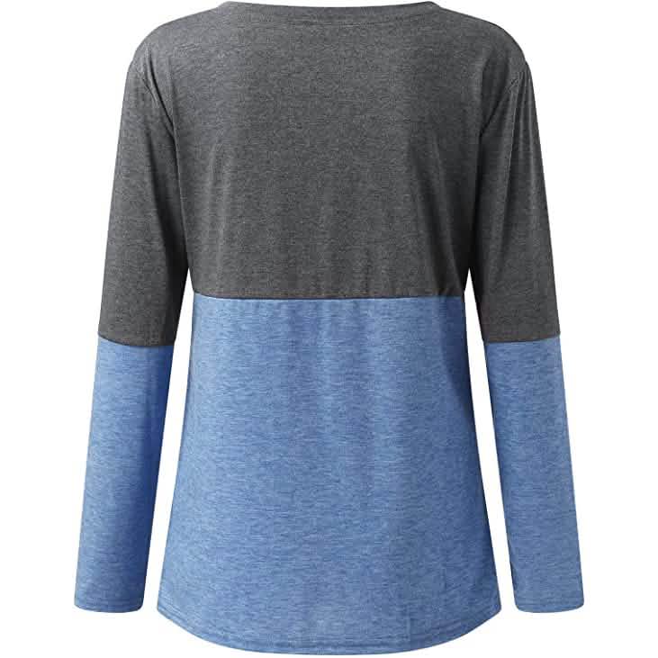 Women's Long Sleeve V Neck Loose Basic Shirt DailySale