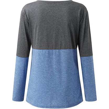 Women's Long Sleeve V Neck Loose Basic Shirt DailySale
