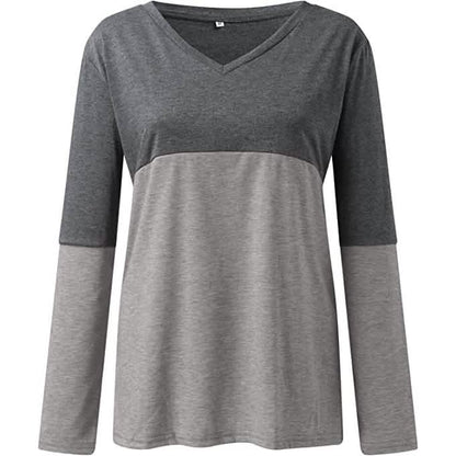 Women's Long Sleeve V Neck Loose Basic Shirt DailySale