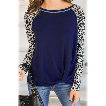 Women's Long Sleeved Leopard Print Twist Top DailySale