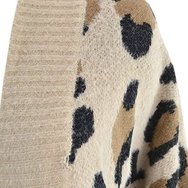 Women's Long Sleeves Leopard Print Knitting Cardigan DailySale