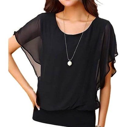 Women's Loose Casual Short Sleeve Chiffon Top T-Shirt Blouse DailySale