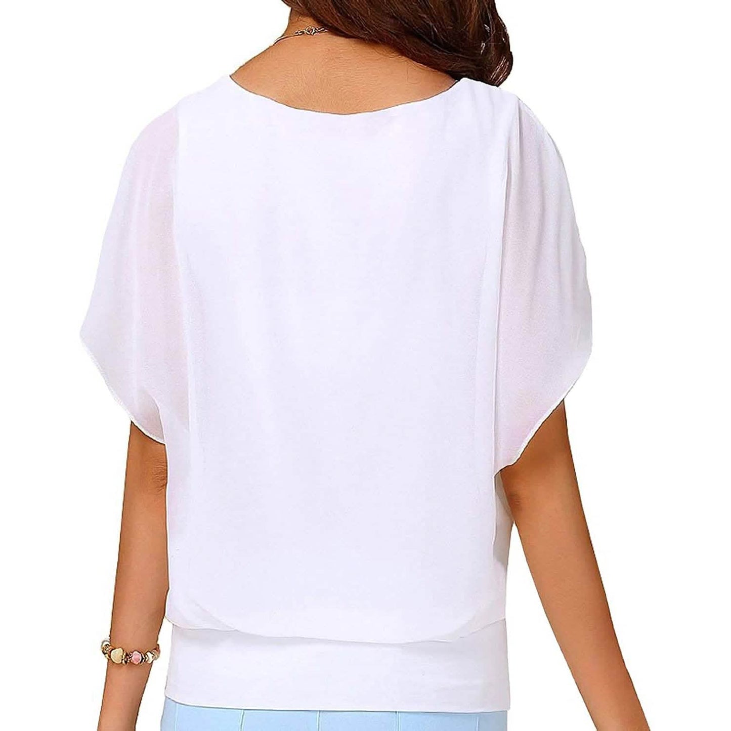 Women's Loose Casual Short Sleeve Chiffon Top T-Shirt Blouse DailySale