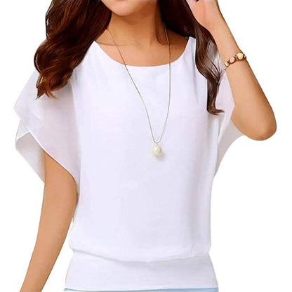 Women's Loose Casual Short Sleeve Chiffon Top T-Shirt Blouse DailySale