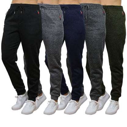 Women's Loose-Fit Marled Fleece Jogger Sweatpants With Zipper Pockets DailySale