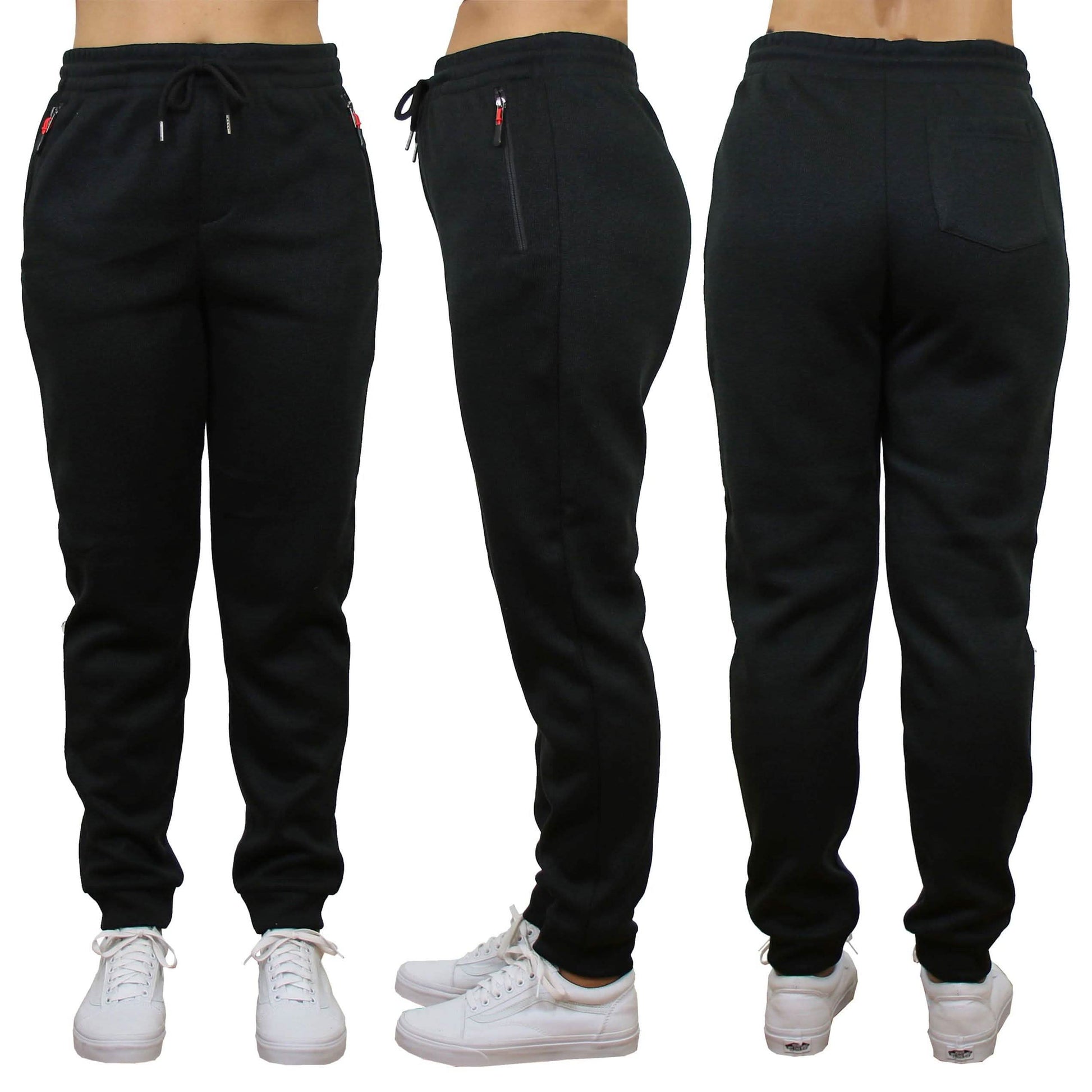 Women's Loose-Fit Marled Fleece Jogger Sweatpants With Zipper Pockets DailySale