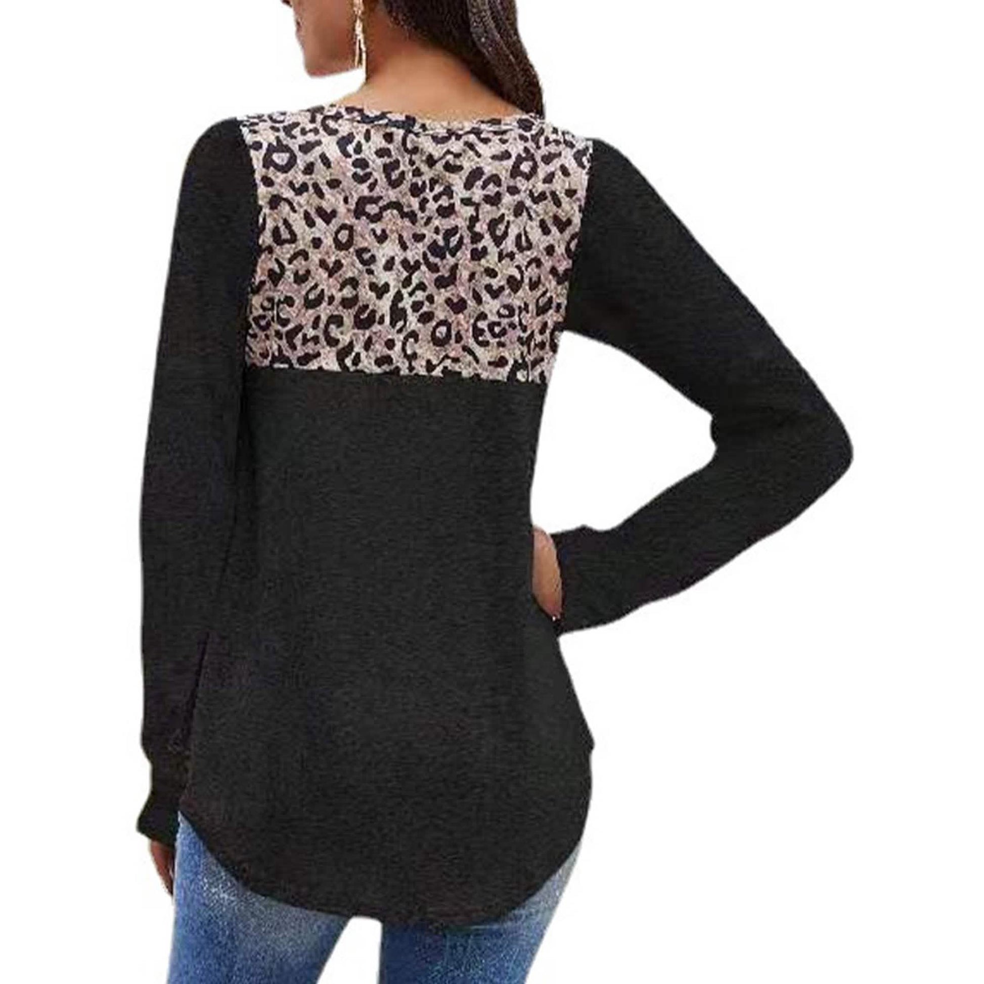 Womens Loose Tops Long Sleeve Tunic Color Block Casual Shirts DailySale