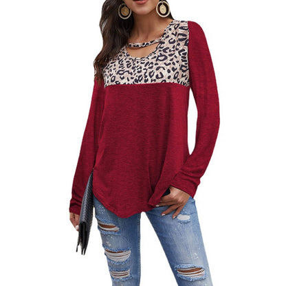 Womens Loose Tops Long Sleeve Tunic Color Block Casual Shirts DailySale