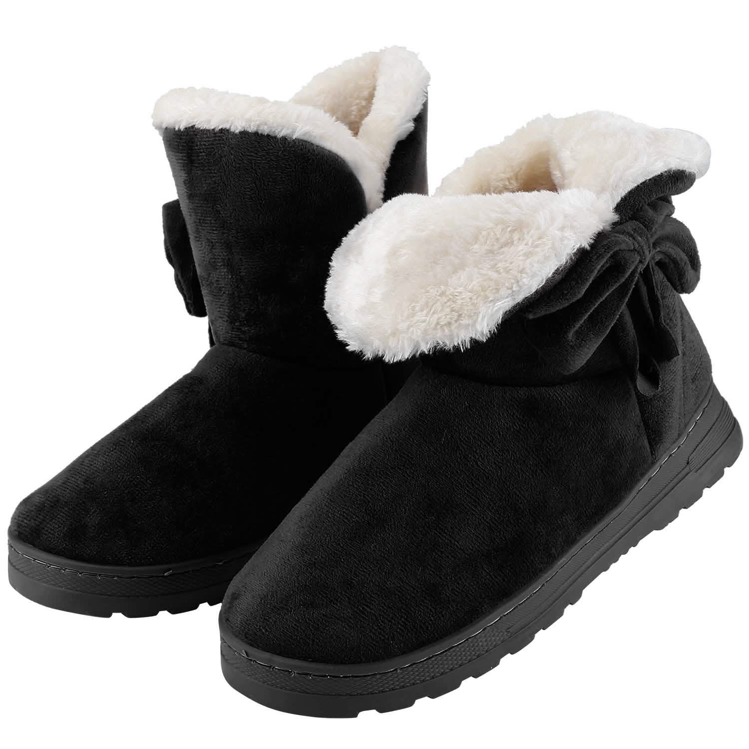 Womens Mid-Calf Winter Shoes with Anti Slip Rubber Base Bowknot DailySale