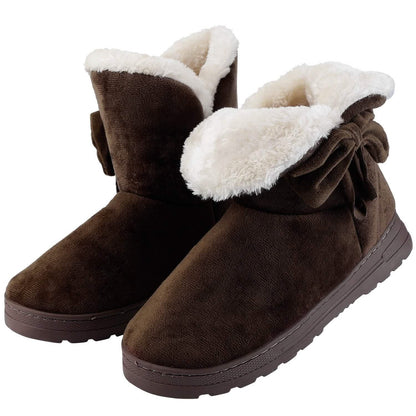 Womens Mid-Calf Winter Shoes with Anti Slip Rubber Base Bowknot DailySale