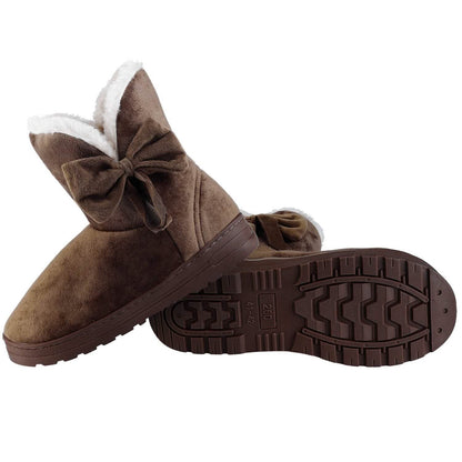 Womens Mid-Calf Winter Shoes with Anti Slip Rubber Base Bowknot DailySale