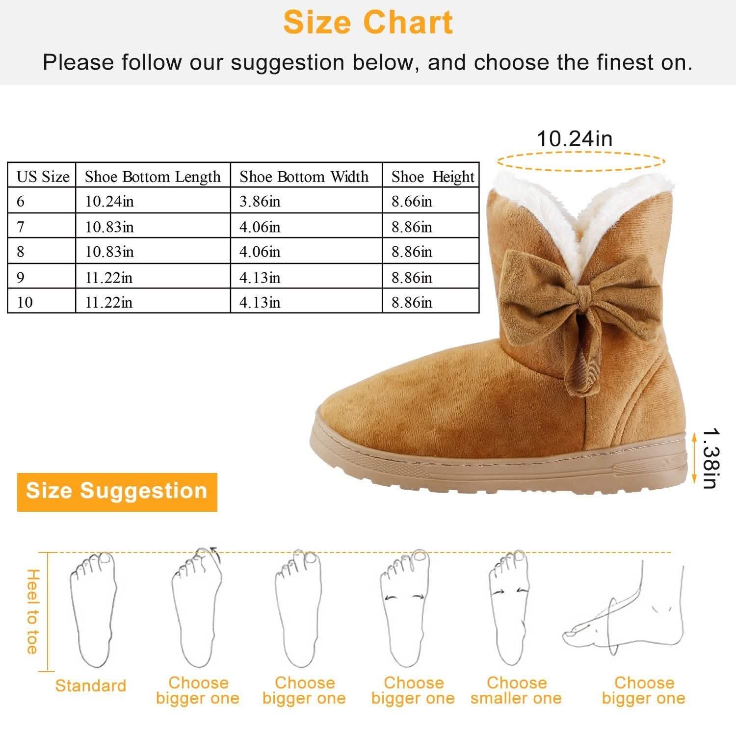 Womens Mid-Calf Winter Shoes with Anti Slip Rubber Base Bowknot DailySale