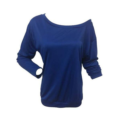 Women's New Fashion Style One Shoulder Soft Long Sleeve Top DailySale