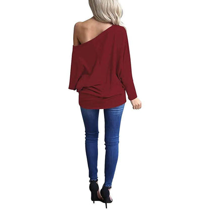 Women's Off-Shoulder Long-Sleeved Top DailySale