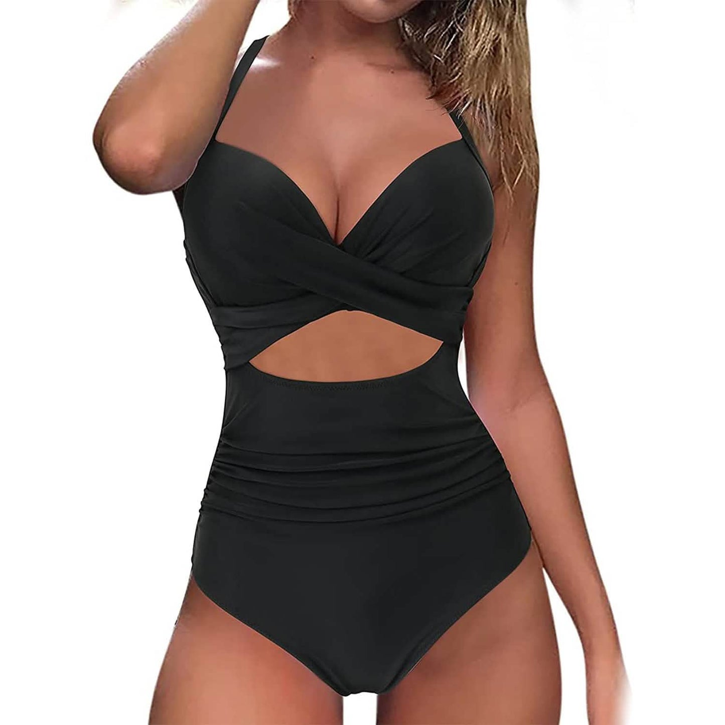 Women's One Piece High Waist Swimwear Tummy Control Cutout DailySale