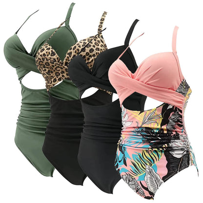 Women's One Piece High Waist Swimwear Tummy Control Cutout DailySale