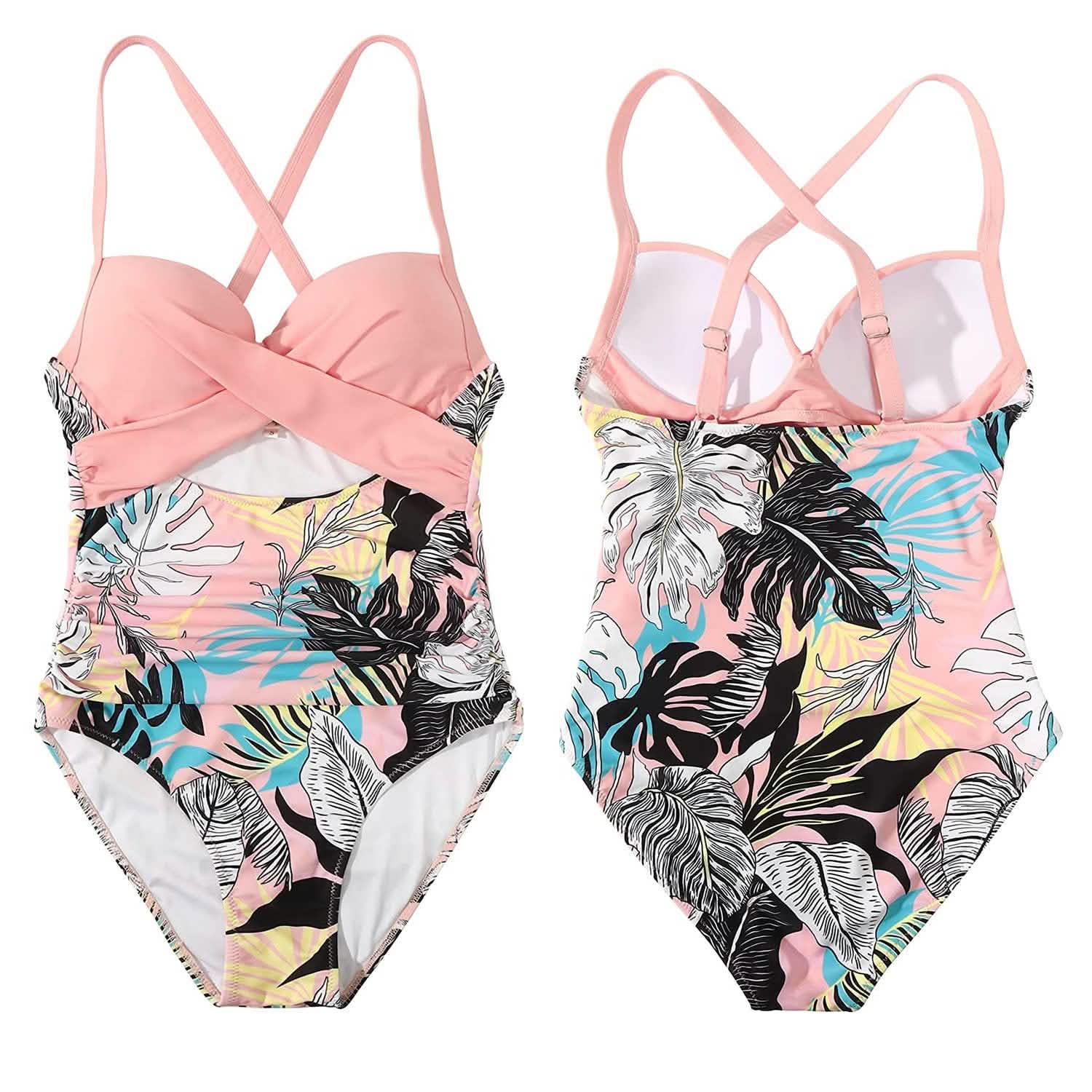 Women's One Piece High Waist Swimwear Tummy Control Cutout DailySale