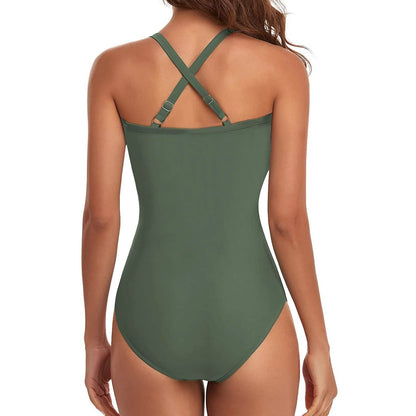 Women's One Piece High Waist Swimwear Tummy Control Cutout DailySale