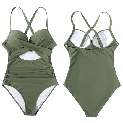 Women's One Piece High Waist Swimwear Tummy Control Cutout DailySale