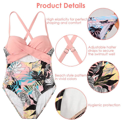 Women's One Piece High Waist Swimwear Tummy Control Cutout DailySale