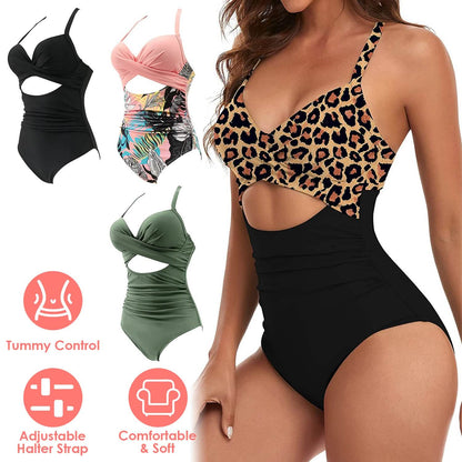 Women's One Piece High Waist Swimwear Tummy Control Cutout DailySale