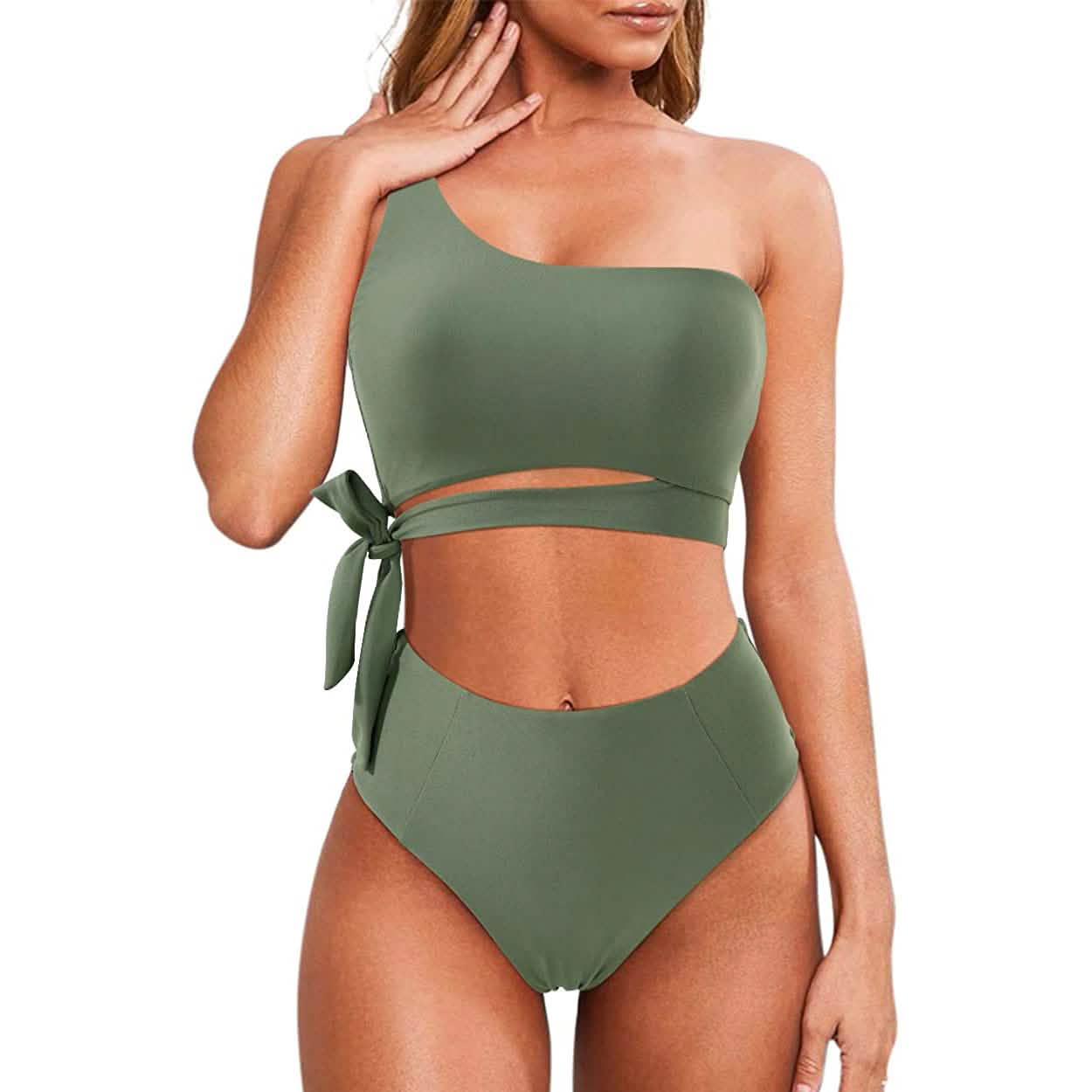 Women's One Shoulder High Waist Bikini DailySale