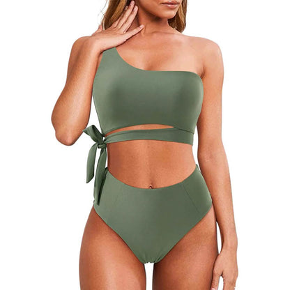 Women's One Shoulder High Waist Bikini DailySale