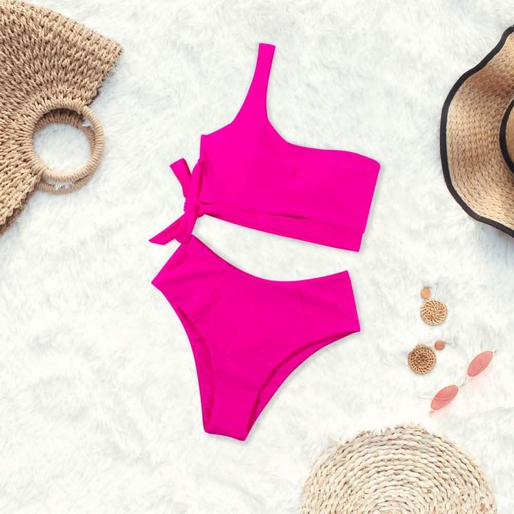 Women's One Shoulder High Waist Bikini DailySale
