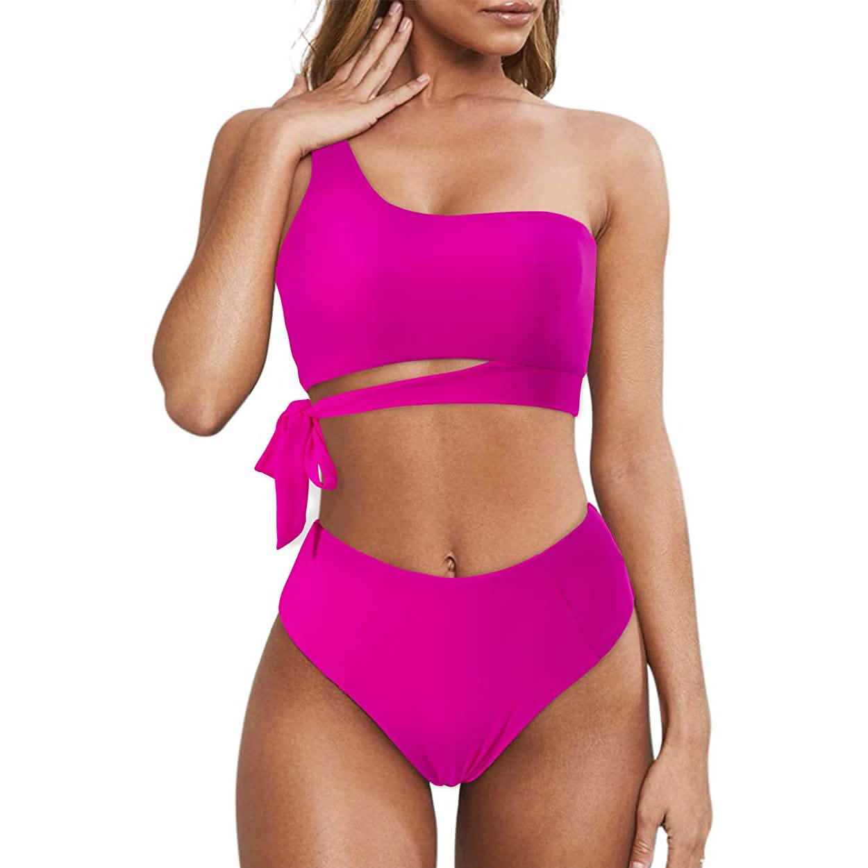 Women's One Shoulder High Waist Bikini DailySale